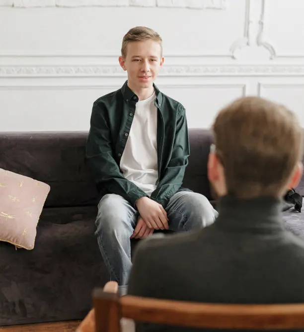 young boy in counselling