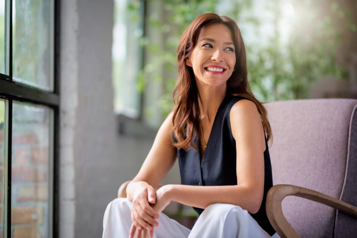 A relaxed and happy individual experiencing relief and peace of mind after personalized mental health care. A relaxed and happy individual experiencing relief and peace of mind after personalized mental health care.